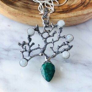 Emerald & Moonstone Necklace